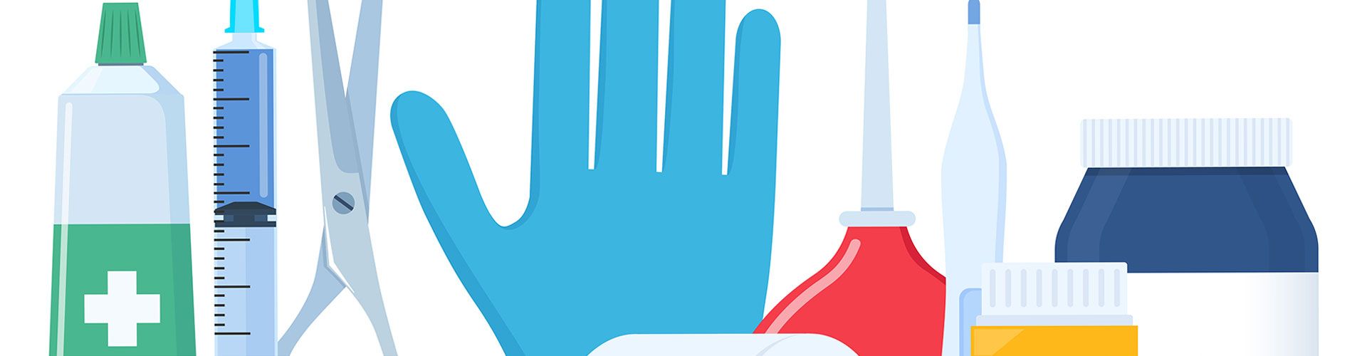 Abstrakte Darstellung verschiedener medizinischer Materialien